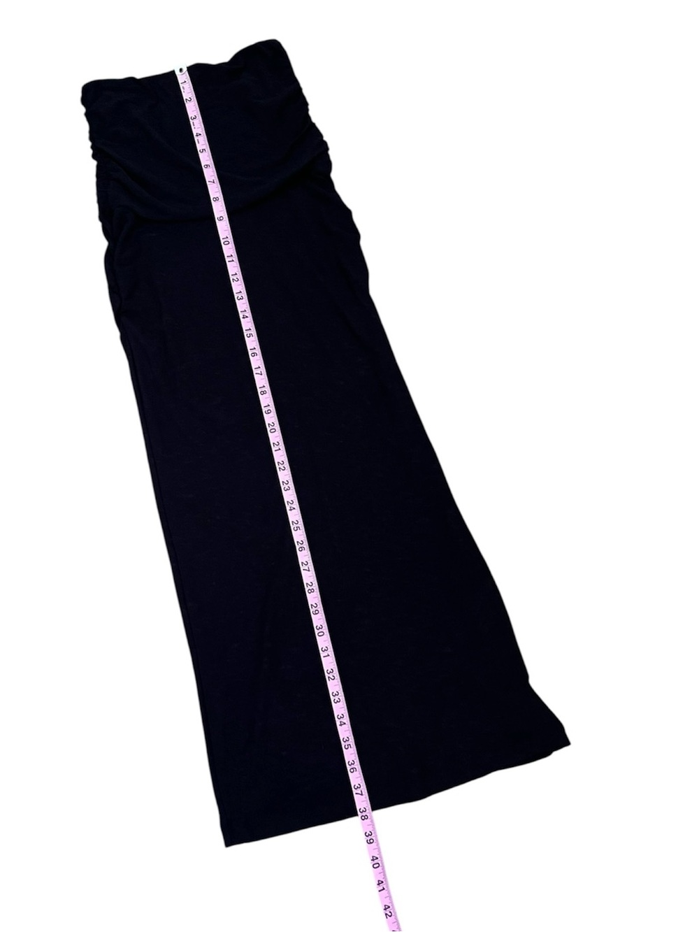 JAMES PERSE Ruched Shirred Midi Maxi Tube Skirt Black 0 XS - Picture 10 of 11